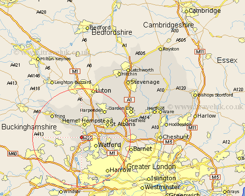 Chipperfield Hertfordshire Map