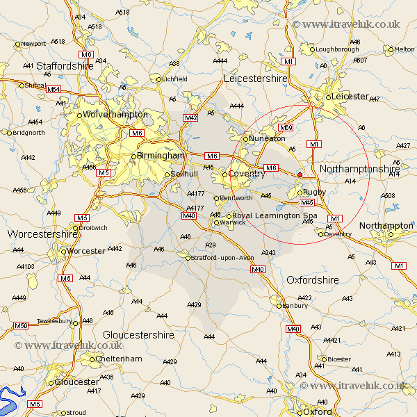 Churchover Warwickshire Map