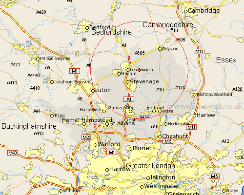 Clothall Hertfordshire Map