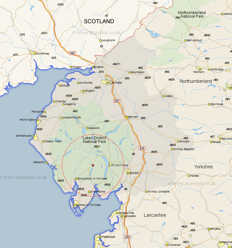 Conistan Cumbria Map