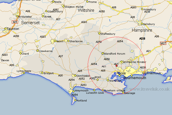 Corfe Mullen Dorset Map