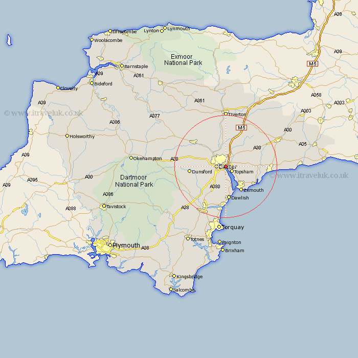 Countess Wear Devon Map