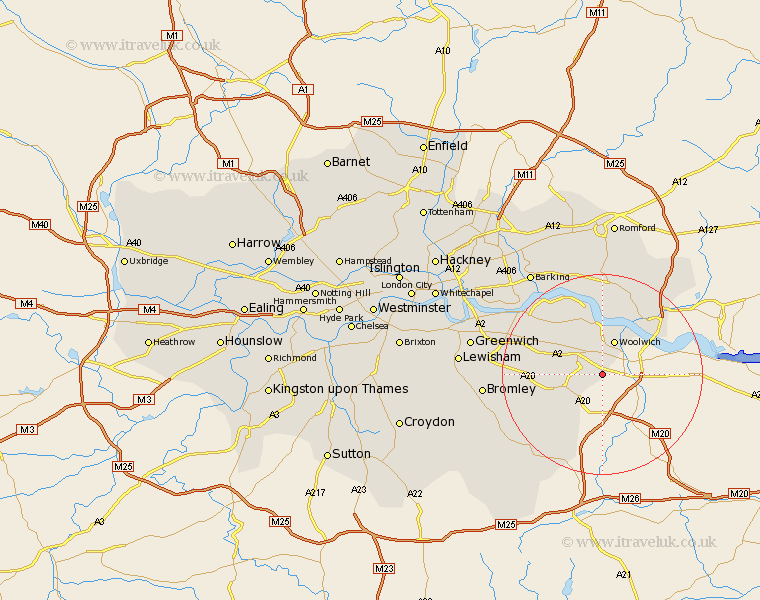 Crayford Greater London Map