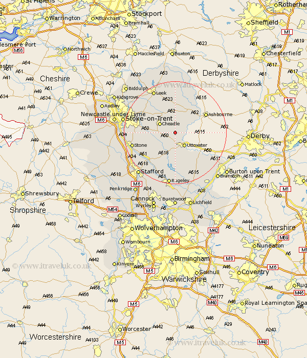 Croxden Staffordshire Map