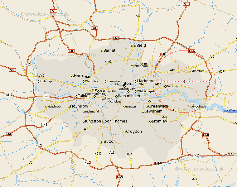 Dagenham Greater London Map