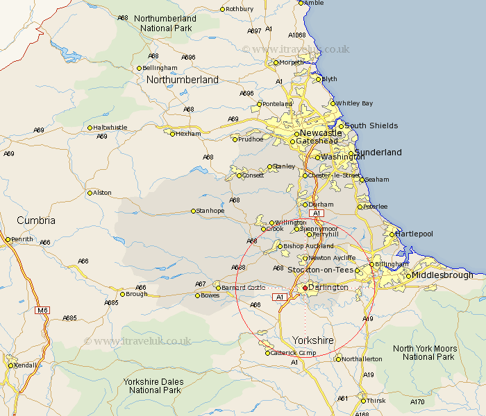 Darlington Durham Map