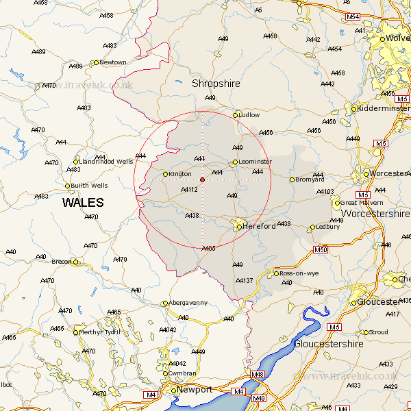 Dilwyn Herefordshire Map