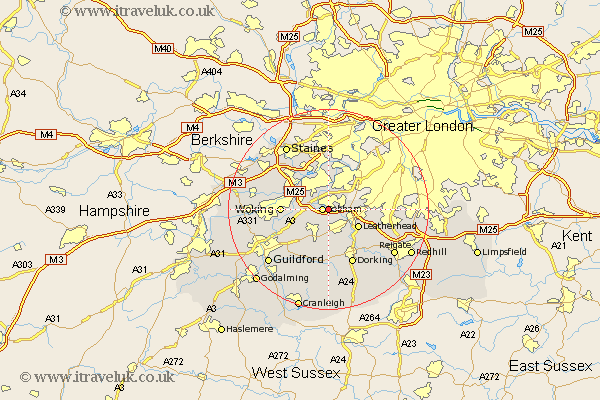 Downside Surrey Map