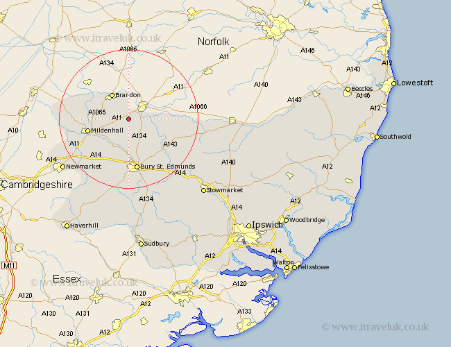Elveden Suffolk Map