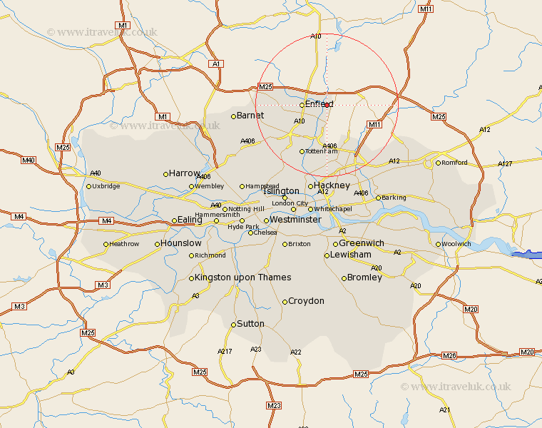 Enfield Lock Greater London Map