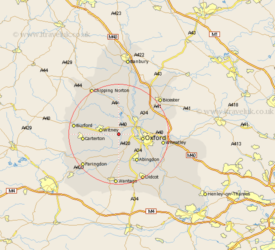 Ensham Oxfordshire Map