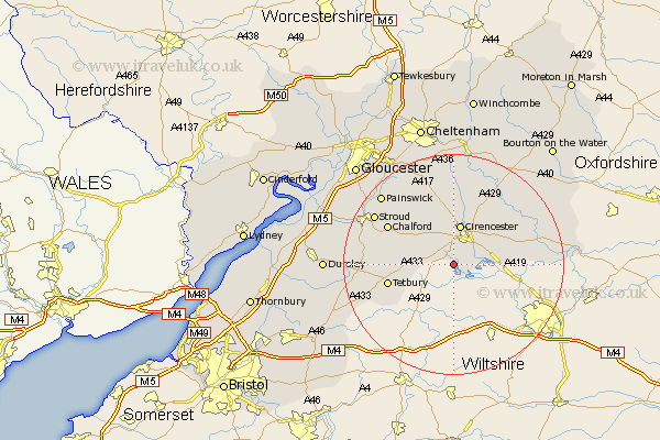 Ewen Gloucestershire Map