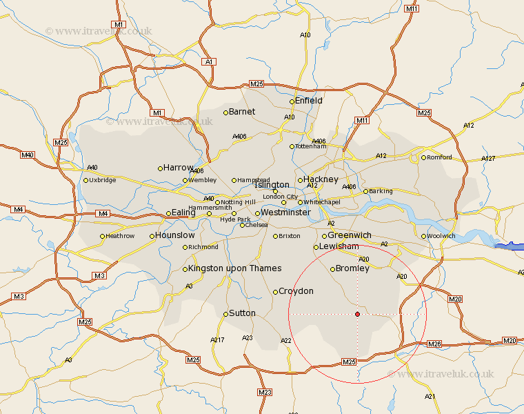Farnborough Greater London Map