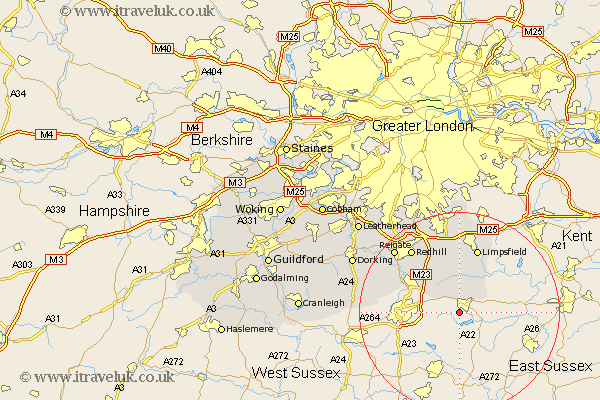 Felbridge Surrey Map