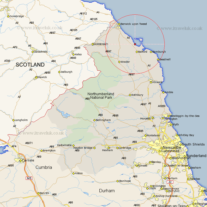 Fenham Northumberland Map