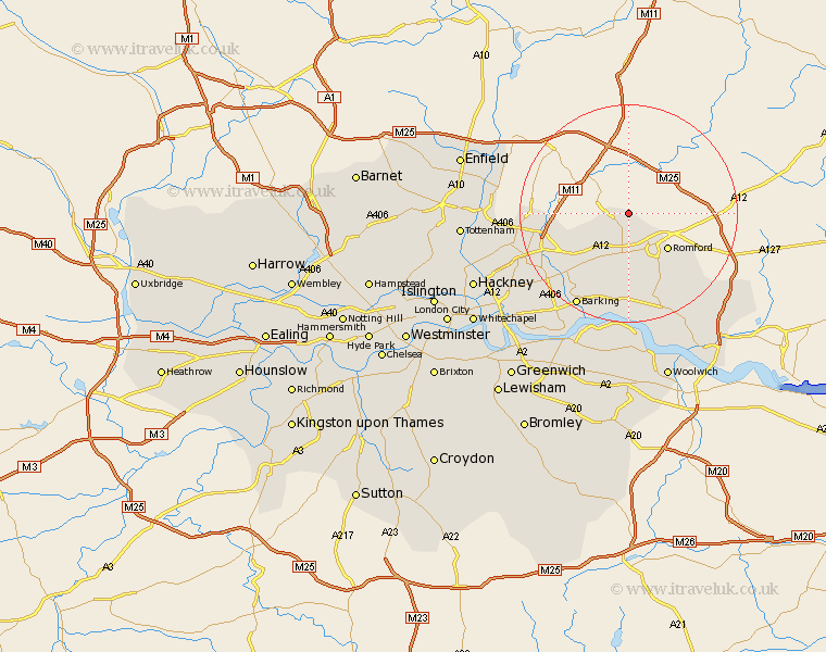 Friern Barnet Greater London Map