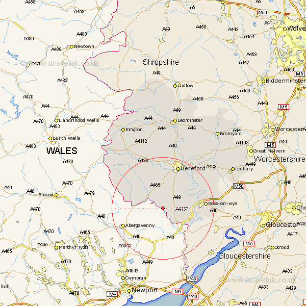Garway Herefordshire Map