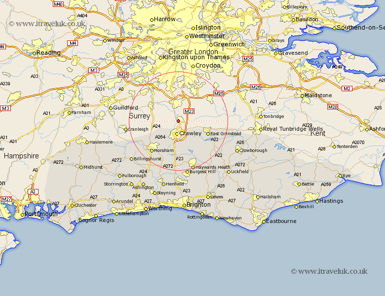 Gatwick Sussex Map