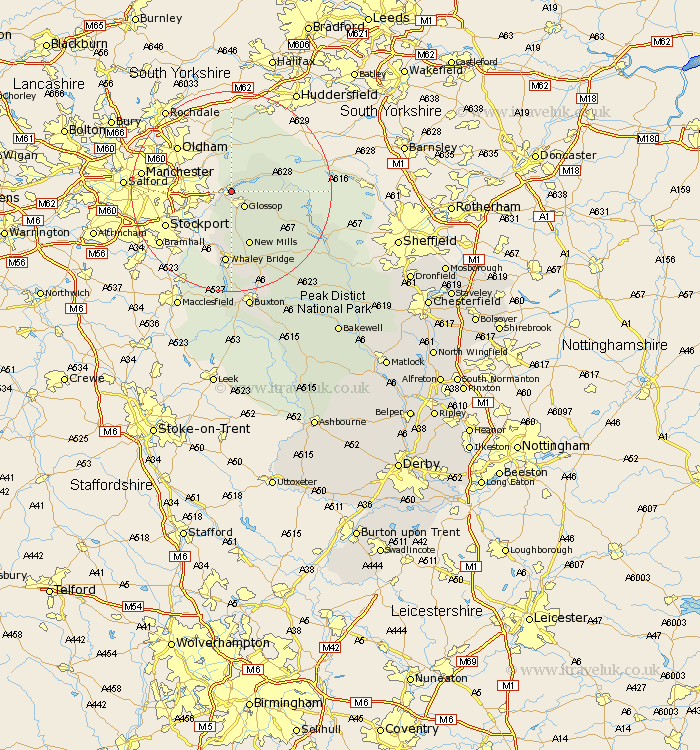 Hadfield Derbyshire Map