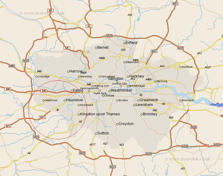 Hanworth Greater London Map