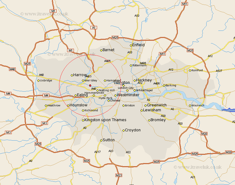 Harlesden Greater London Map