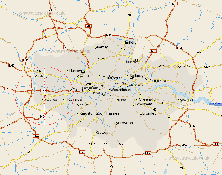 Harlington Greater London Map