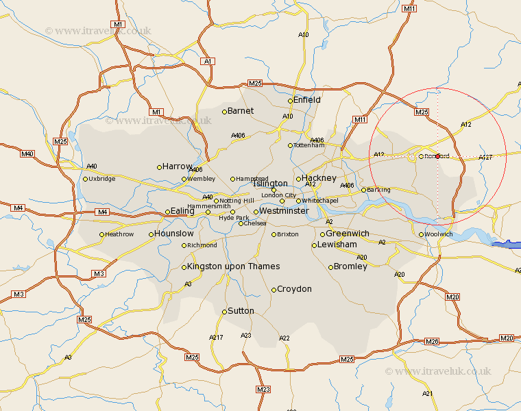 Harold Wood Greater London Map