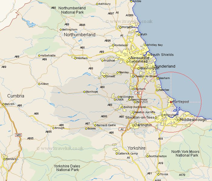 Hartlepool Durham Map