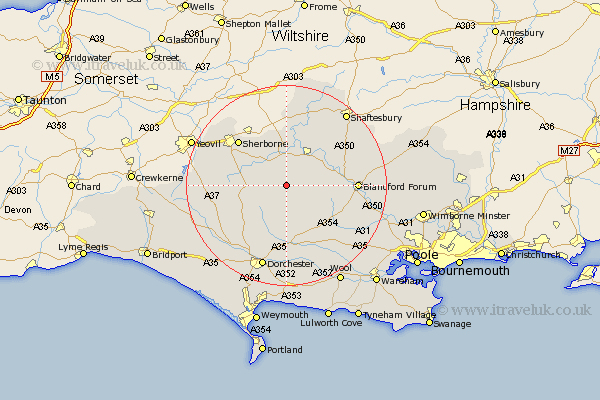Haselbury Bryan Dorset Map