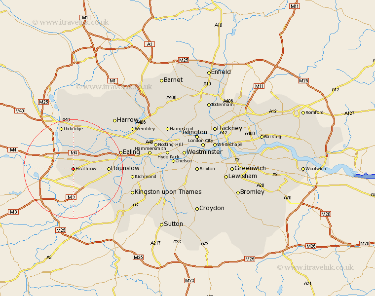 Heathrow Greater London Map