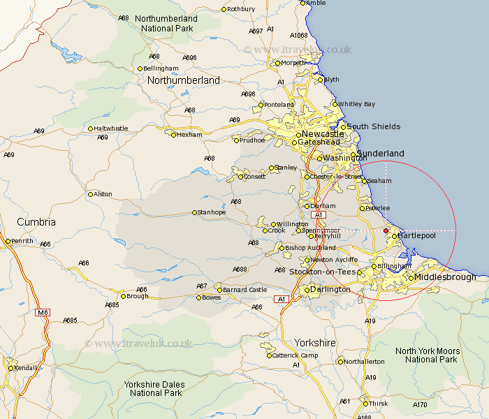 High Throston Durham Map