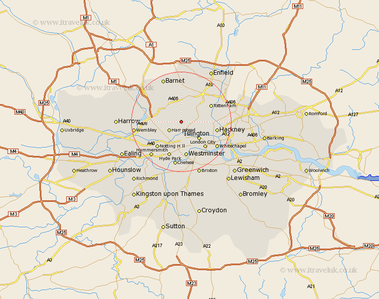 Highgate Greater London Map