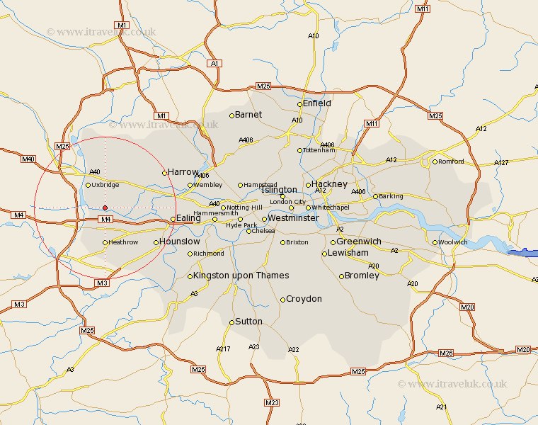 Hillingdon Greater London Map