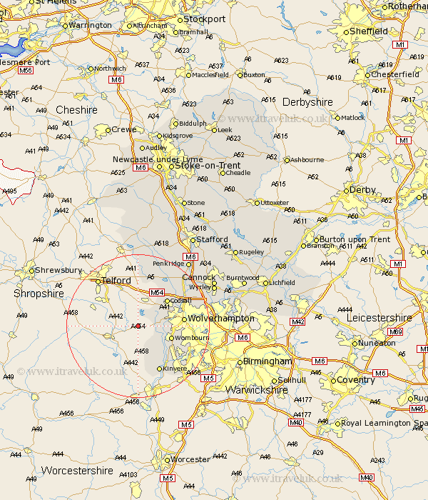 Hilton Staffordshire Map