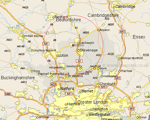 Hitchin Hertfordshire Map