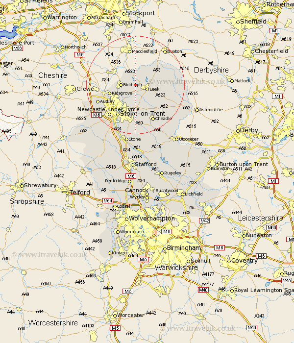Horton Staffordshire Map