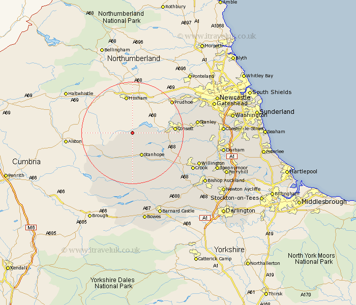 Hunstanworth Durham Map