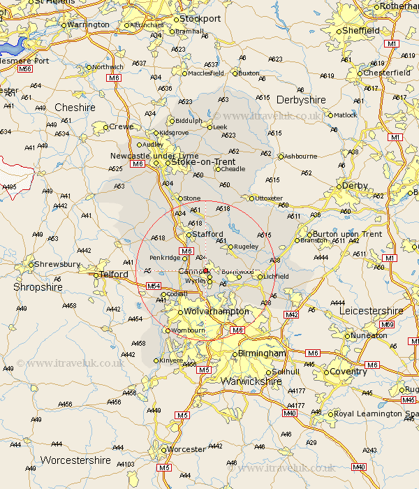 Huntington Staffordshire Map