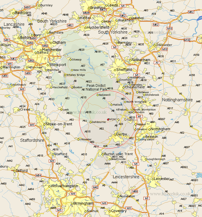 Idridgehay Derbyshire Map