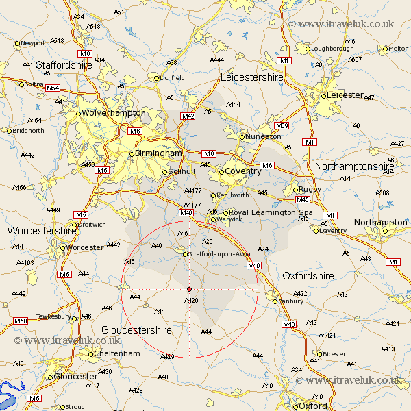 Ilmington Warwickshire Map