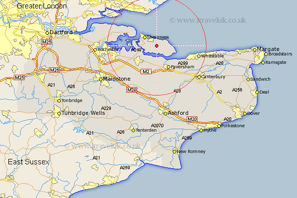Isle Of Sheppey Kent Map