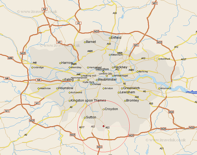 Kenley Greater London Map