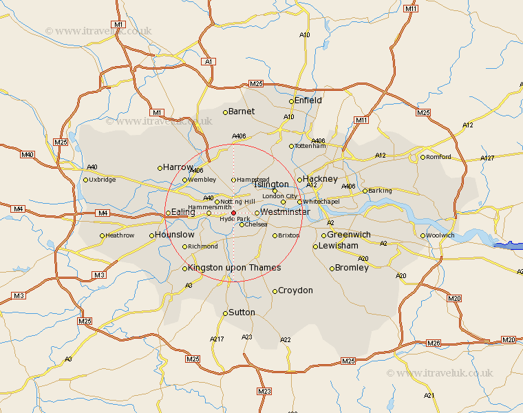 Kensington Greater London Map