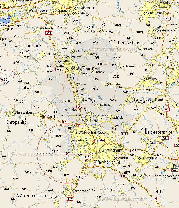 Kinvere Staffordshire Map