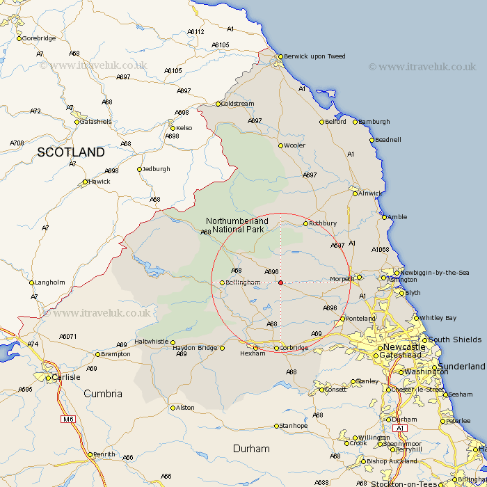 Kirkwhelpington Northumberland Map