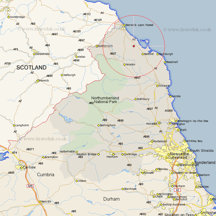 Kyloe Northumberland Map