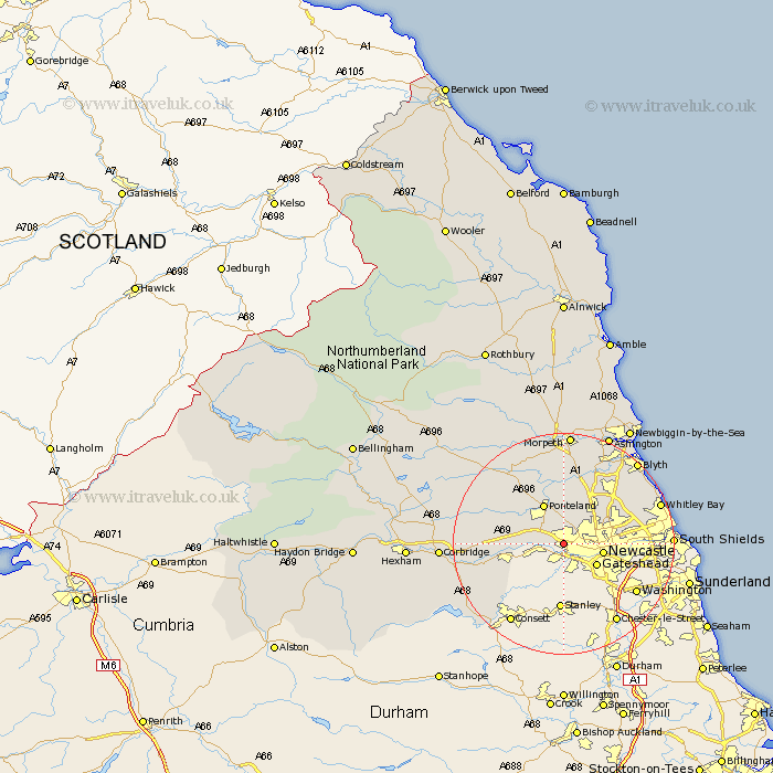 Lemington Northumberland Map