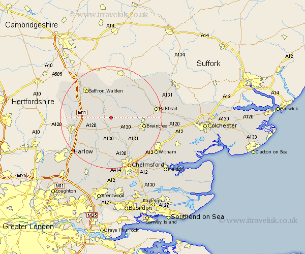 Lindsell Essex Map