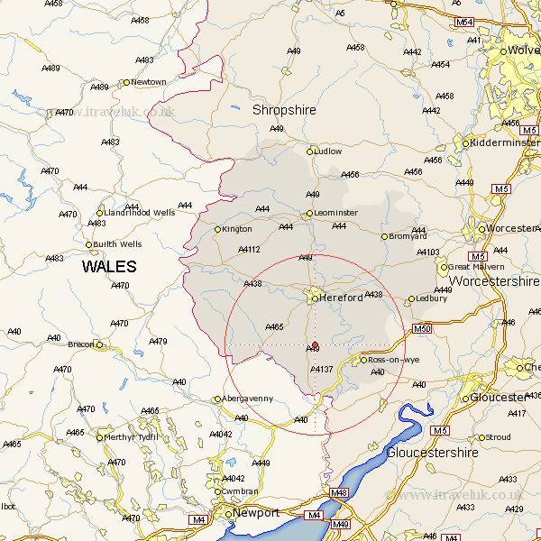 Llanwarne Herefordshire Map