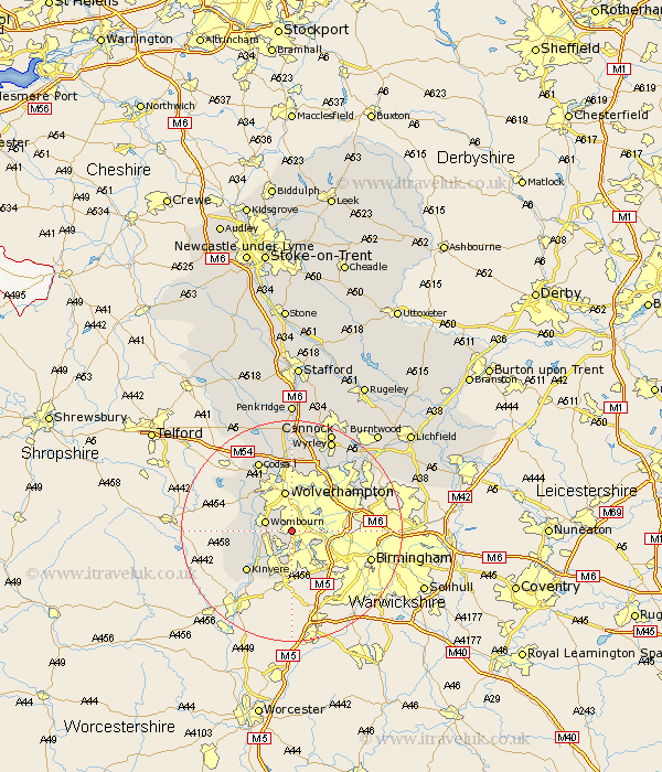Lower Gornal Staffordshire Map